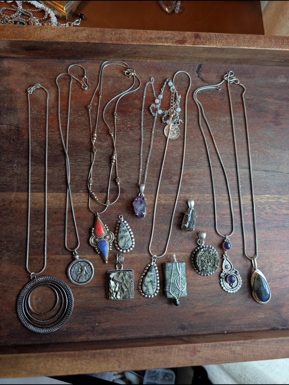 7 Necklaces & 5 Pendants | Labradorite, Pyrite, Artisan Gemstone Jewelry Lot